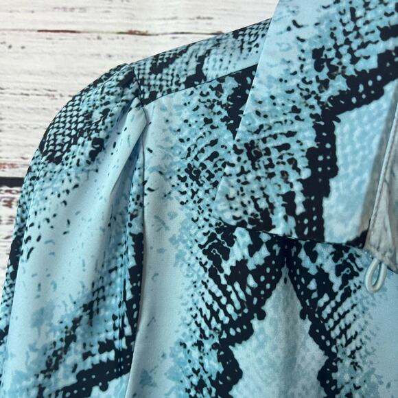 TAZAIY-WOMENS LONG SLEEVE BUTTON DOWN BLOUSE SNAKE PRINT - Picture 5 of 12